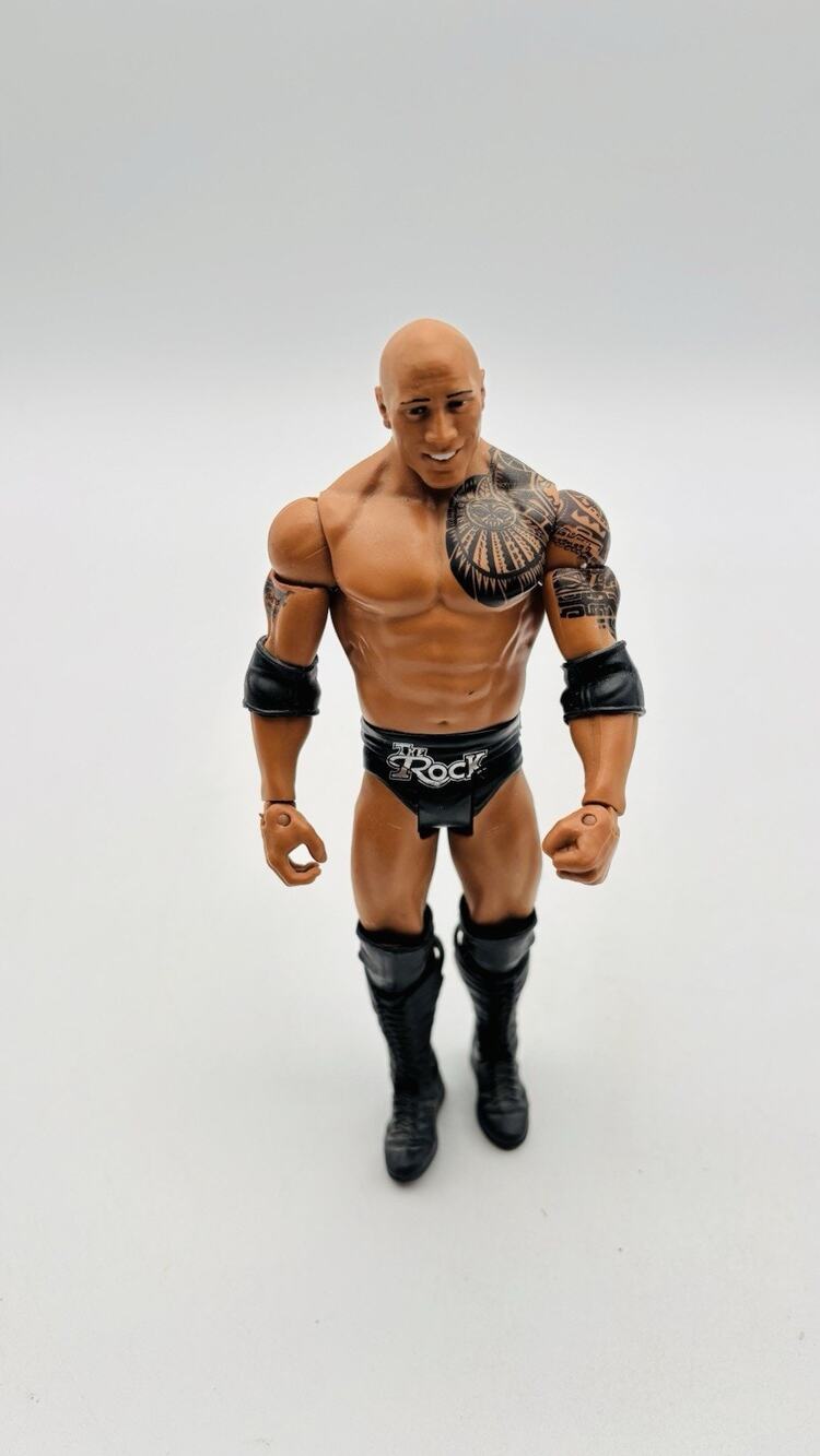 WWE The Rock Mattel Basic Signature Series 5 Wrestling Action Figure VG Cond